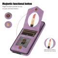 For Samsung Galaxy Note20 Ultra Rhombic Texture RFID Phone Case with Lanyard & Mirror(Purple)