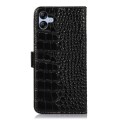For Samsung Galaxy A04e Crocodile Top Layer Cowhide Leather Phone Case(Black)
