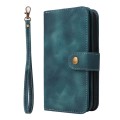 For Samsung Galaxy A22 4G Multifunctional Card Slot Zipper Wallet Leather Phone Case(Blue)