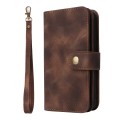For Samsung Galaxy S21+ 5G Multifunctional Card Slot Zipper Wallet Leather Phone Case(Brown)