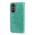 For Huawei nova 10 7-petal Flowers Embossing Leather Phone Case(Green)
