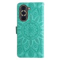 For Huawei nova 10 Embossed Sunflower Leather Phone Case(Green)