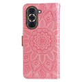 For Huawei nova 10 Embossed Sunflower Leather Phone Case(Rose Gold)