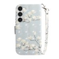 For Samsung Galaxy S23+ 5G 3D Colored Pattern Flip Leather Phone Case(Magnolia)