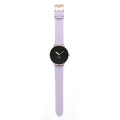 For Google Pixel Watch Grooved Genuine Leather Watch Band(Purple)