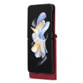 For Samsung Galaxy Z Flip4 N.BEKUS Side Zipper Folding Phone Leather Case(Red)
