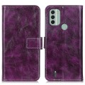 For Nokia C31 Retro Crazy Horse Texture Horizontal Flip Leather Phone Case(Purple)