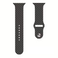 Carbon Fiber Silicone Strap For Apple Watch Series 9&8&7 41mm / SE 3&SE 2&6&SE&5&4 40mm / 3&2&1 38mm