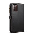 For Samsung Galaxy Note20 ESEBLE Star Series Lanyard Zipper Wallet RFID Leather Case(Black)