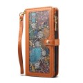 For Samsung Galaxy S21 FE 5G ESEBLE Star Series Lanyard Zipper Wallet RFID Leather Case(Brown)