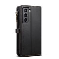 For Samsung Galaxy S21 FE 5G ESEBLE Star Series Lanyard Zipper Wallet RFID Leather Case(Black)