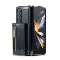 For Samsung Galaxy Z Fold4 5G DG.MING M3 Series Glitter Powder Card Bag Leather Case(Black)