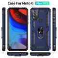 For Motorola Moto G Play 2023 Shockproof TPU + PC Phone Case with Holder(Blue)