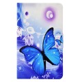 For Samsung Galaxy Tab S6 Lite SM-P610 Electric Pressed TPU Smart Leather Tablet Case(Blue Butterfly