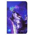 For Samsung Galaxy Tab A 10.1 T580 Electric Pressed TPU Smart Leather Tablet Case(Butterfly Wolf)