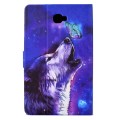 For Samsung Galaxy Tab A 10.1 T580 Electric Pressed TPU Smart Leather Tablet Case(Butterfly Wolf)