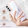 For Samsung Galaxy S23 5G Electroplating Marble Dual-side IMD TPU Phone Case(White 006)