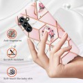 For Samsung Galaxy A14 5G Splicing Marble Flower IMD TPU Phone Case(Pink Flower)