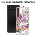 For Samsung Galaxy S23 Ultra 5G Flowers and Plants Series IMD TPU Phone Case(Purple Peony)