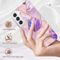 For Samsung Galaxy S23+ 5G Electroplating IMD Splicing Dual-side Marble TPU Phone Case(Light Purple)