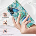 For Samsung Galaxy A14 5G Electroplating IMD Splicing Dual-side Marble TPU Phone Case(Green)