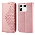 For Xiaomi 13 Cubic Grid Calf Texture Magnetic Leather Phone Case(Rose Gold)