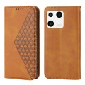 For Xiaomi 13 Cubic Grid Calf Texture Magnetic Leather Phone Case(Yellow)