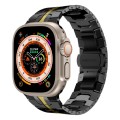 Steel Watch Band For Apple Watch Series 8&7 41mm / SE 2&6&SE&5&4 40mm / 3&2&1 38mm(Black Gold)