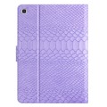 For Samsung Galaxy Tab A7 Lite Solid Color Crocodile Texture Leather Smart Tablet Case(Purple)