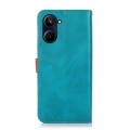 For Realme 10 4G KHAZNEH Dual-color Cowhide Texture Flip Leather Phone Case(Blue)