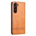 For Samsung Galaxy S23+ 5G AZNS Magnetic Calf Texture Flip Leather Phone Case(Light Brown)