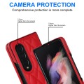 For Samsung Galaxy Z Fold4 Rhombic Microfiber Folding Phone Case(Red)