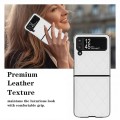For Samsung Galaxy Z Flip4 Rhombic Microfiber Folding Phone Case(White)