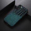 For Samsung Galaxy S23 5G Crocodile Texture Genuine Leather Phone Case(Cyan)