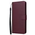 For Samsung Galaxy A14 5G Multifunctional 3 Card Slots Leather Phone Case(Wine Red)