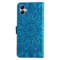For Samsung Galaxy A04e Embossed Sunflower Leather Phone Case(Blue)