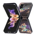 For Samsung Galaxy Z Flip3 5G Colored Drawing Invisible Magnetic Leather Phone Case(Big Butterfly)
