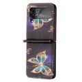 For Samsung Galaxy Z Flip3 5G Colored Drawing Invisible Magnetic Leather Phone Case(Big Butterfly)