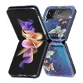 For Samsung Galaxy Z Flip4 Colored Drawing Invisible Magnetic Leather Phone Case(Gold Butterfly)