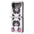 For Samsung Galaxy Z Flip4 Colored Drawing Invisible Magnetic Leather Phone Case(Panda)