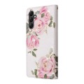For Samsung Galaxy A14 5G Bronzing Painting RFID Leather Phone Case(Rose Flower)