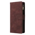 For Samsung Galaxy A14 5G Multifunctional Frosted Zipper Wallet Leather Phone Case(Coffee)