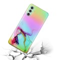 For Samsung Galaxy S23 5G Laser Marble Pattern Clear TPU Protective Phone Case(Green)
