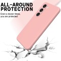 For Samsung Galaxy S23+ 5G Pure Color Liquid Silicone Shockproof Full Coverage Phone Case (Pink)