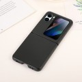 For OPPO Find N2 Flip Lambskin Texture Genuine Leather Phone Case(Black)