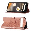 For Google Pixel 7a Embossed Butterfly Flip Leather Phone Case(Rose Gold)
