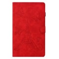For Samsung Galaxy Tab A7 Lite Tower Embossed Leather Tablet Case(Red)