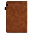 For Huawei MediaPad T5 Tower Embossed Leather Tablet Case(Brown)