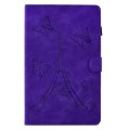 For Samsung Galaxy Tab A 10.1 2016 T580 Tower Embossed Leather Smart Tablet Case(Purple)