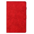 For Samsung Galaxy Tab A 10.1 2016 T580 Tower Embossed Leather Smart Tablet Case(Red)
